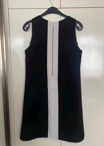 Siyah Çizgili Midi Kolsuz Elbise - Görsel 2