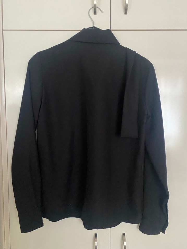 Siyah Kadın Uzun Kollu Gömlek - Görsel 4