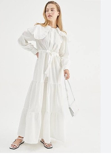 Zara Hooops store beyaz elbise
