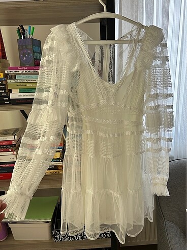 Koton bridal serisi after party bride to be beyaz elbise