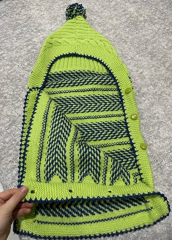 Renkli Örgü kundak Bebek Battaniyesi - Görsel 2