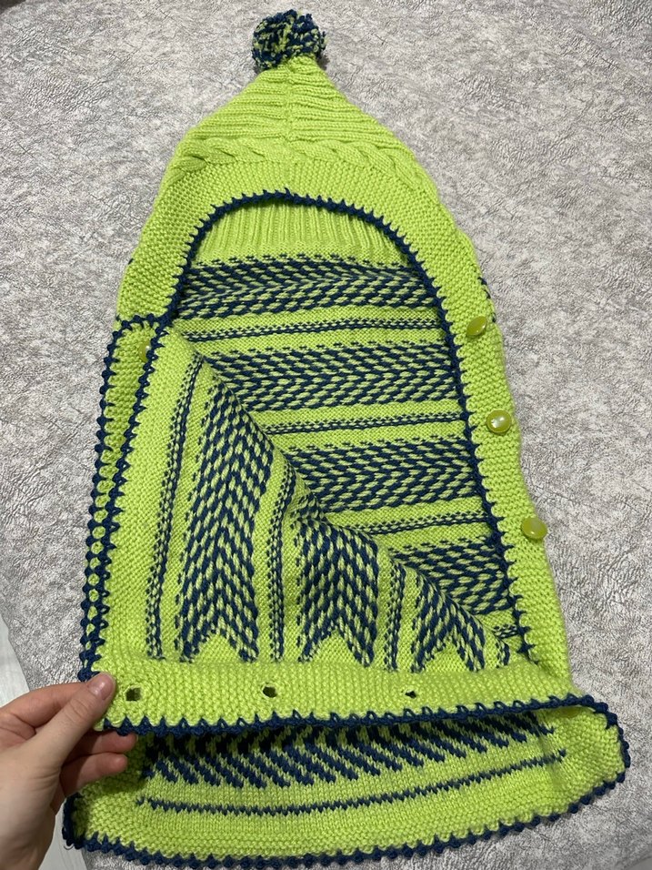 Renkli Örgü kundak Bebek Battaniyesi - Görsel 2