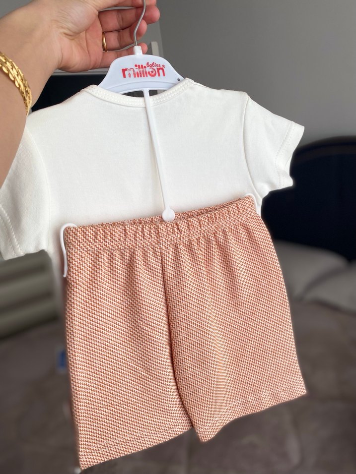 Kahverengi Erkek Bebek Kısa Kollu Takım - Görsel 2