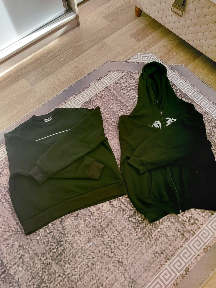 2 adet ...Swit ve Baskılı Fermuarlı Sweatshirt - Görsel 4