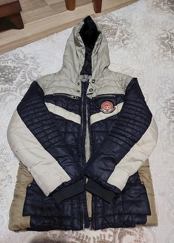 Kapüşonlu Uzun Kollu Çocuk Kış Montu - Görsel 2