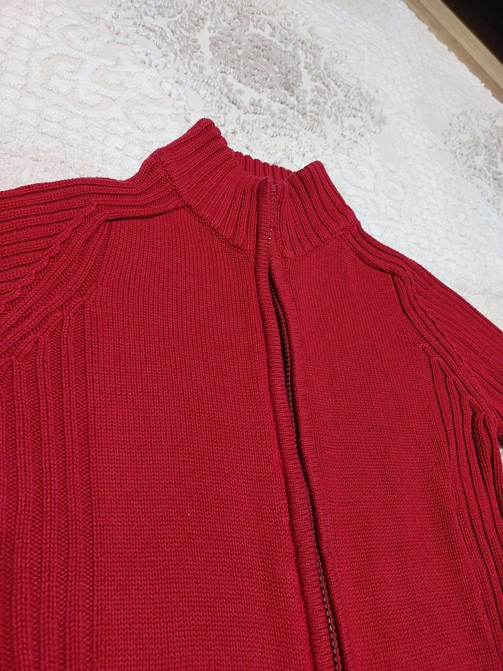 Kırmızı Çocuk Fermuarlı Hırka - Görsel 5