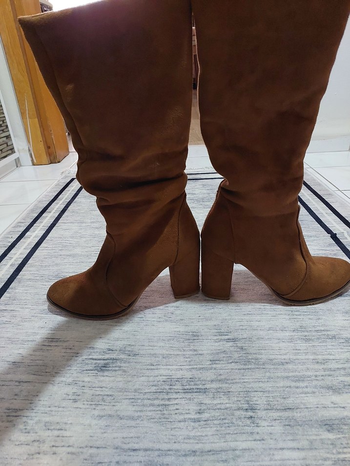 Kahverengi Süet Kadın  Çizme - Görsel 5