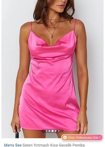 Trendyol & Milla Saten pembe elbise