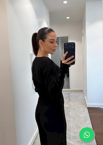 Çıtçıt detaylı Siyah Kadın Takım - Görsel 2