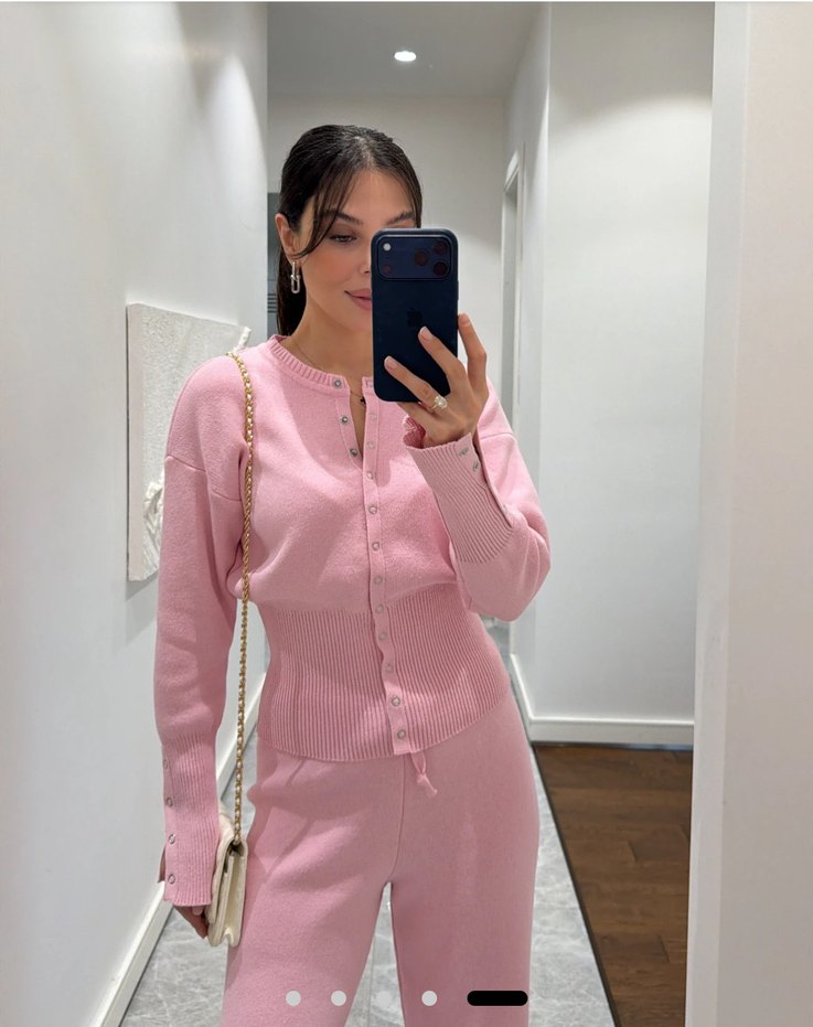 Pembe Normal Kesim Kadın Eşofman Takımı - Görsel 5