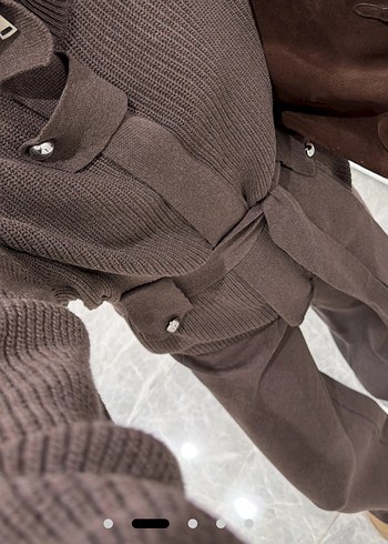 Vizon renk Kemerli Kadın Ofis Takımı - Görsel 2