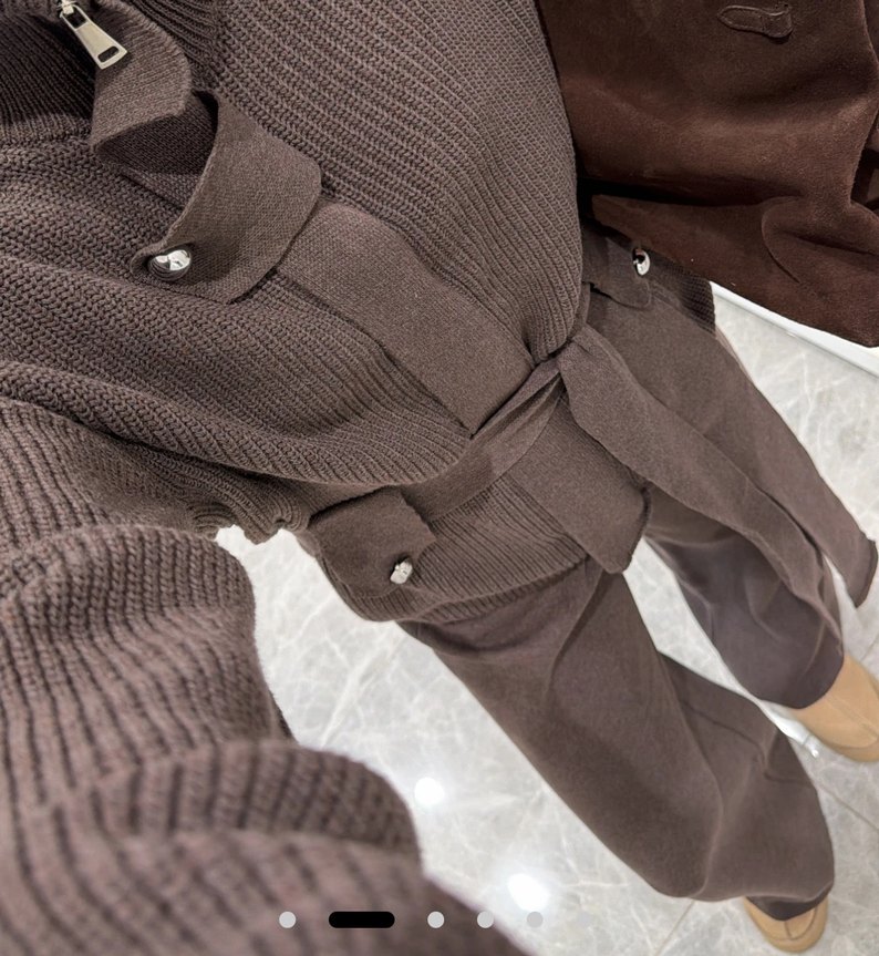 Vizon renk Kemerli Kadın Ofis Takımı - Görsel 2