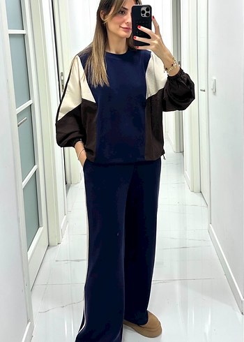 Kadın Mavi Rahat Kesim Eşofman Takımı - Görsel 2