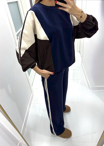 Kadın Mavi Rahat Kesim Eşofman Takımı - Görsel 3