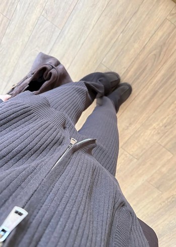 Siyah Kadın Uzun Kollu Midi Eşofman Takımı - Görsel 3