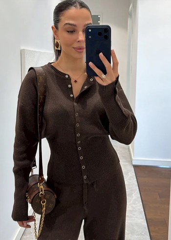 Çıtçıt detaylı triko takm - Görsel 2