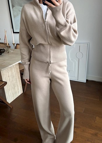 Bej Kadın Midi Eşofman Takımı - Görsel 3