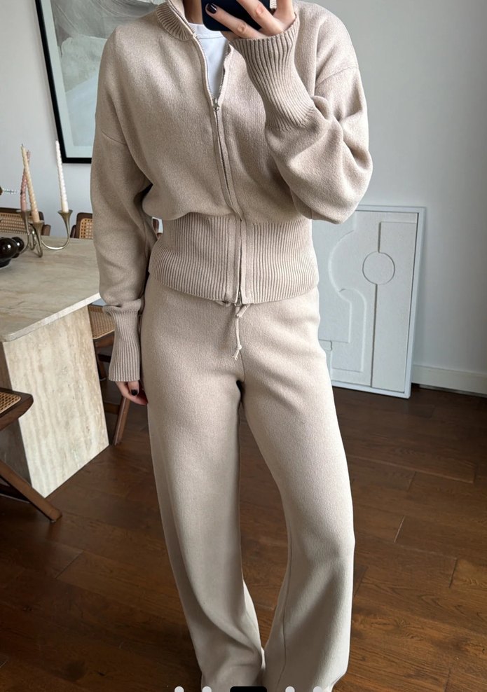 Bej Kadın Midi Eşofman Takımı - Görsel 3