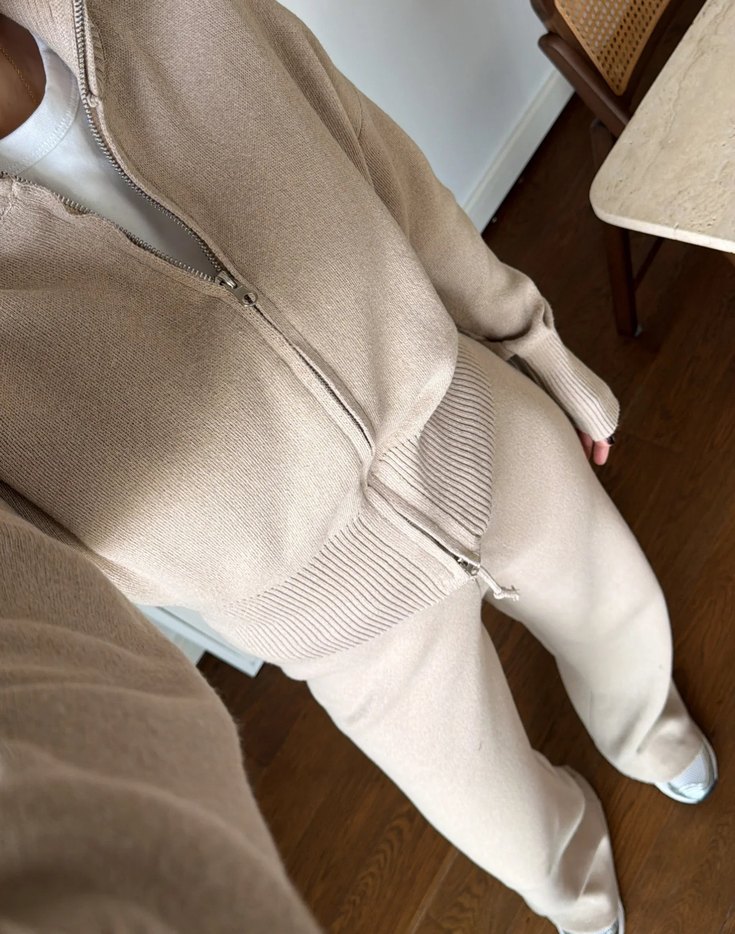 Bej Kadın Midi Eşofman Takımı - Görsel 2