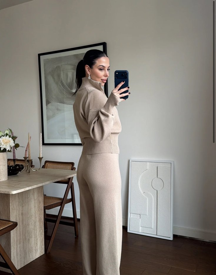 Bej Kadın Midi Eşofman Takımı - Görsel 4