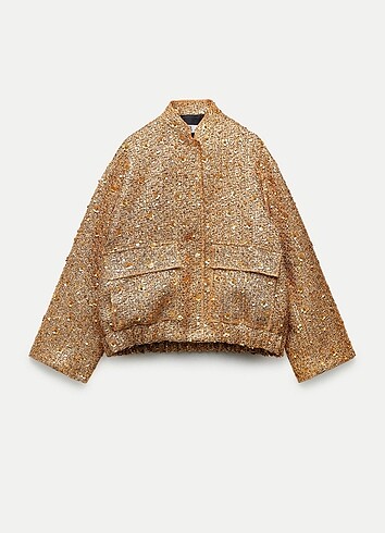 Zara gold pullu ceket