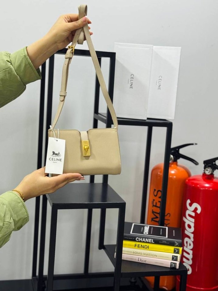 Bej Minimalist Deri Kadın Çanta - Görsel 2