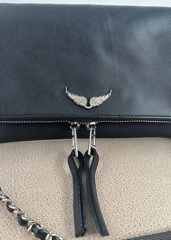Zadig & Voltaire Zincir Detaylı Beyaz Batik Desenli Kadın Omuz Çantası