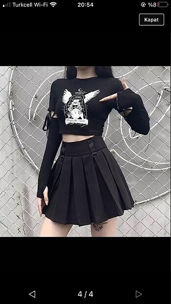 Uzun kollu gothic crop