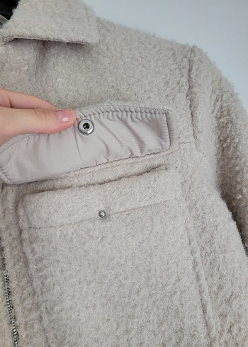 xs Beden Bej Kürk Detaylı Kadın Ceket