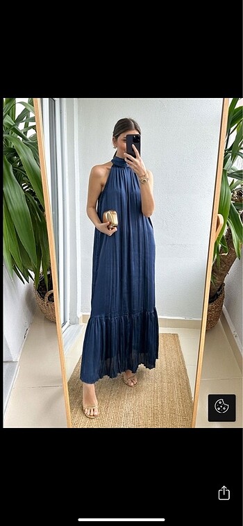 Zara pembe saten elbise