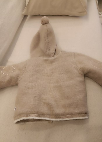 Bej Kapüşonlu Erkek Çocuk Triko Hırka - Görsel 3