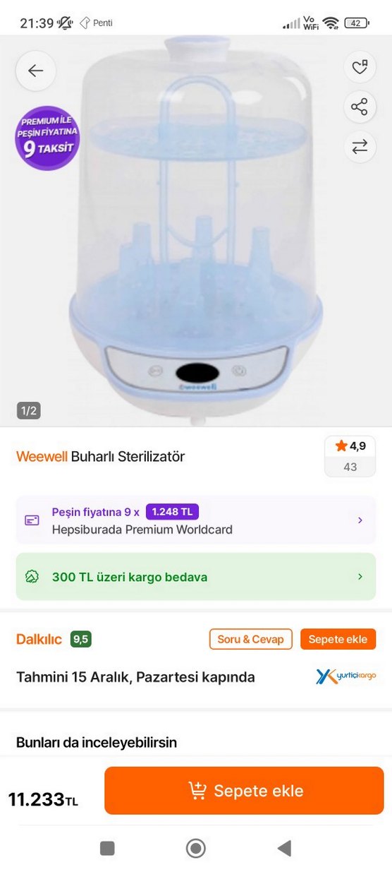 weewell Beyaz Bebek Sterilizatörü - Görsel 5