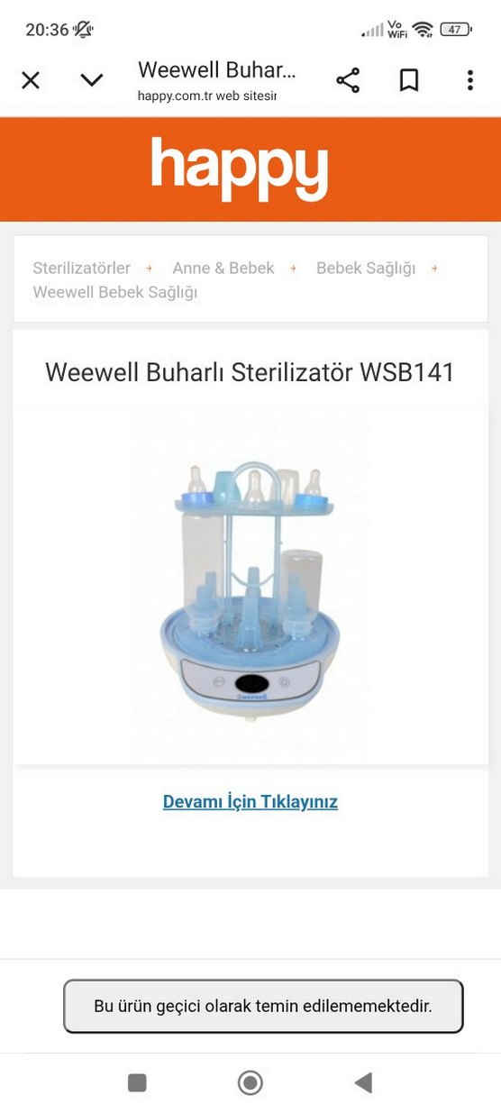 weewell Beyaz Bebek Sterilizatörü - Görsel 4