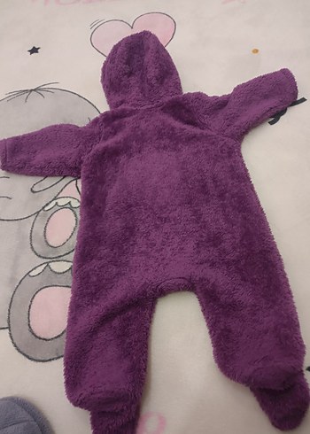 Mor Kapüşonlu Bebek Kış Tulumu - Görsel 2