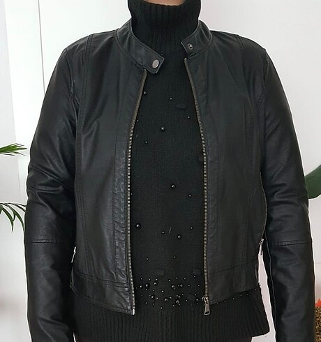 Mavi marka suni deri ceket