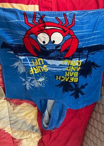 Mavi Baskılı Erkek Çocuk Bornoz - Görsel 2