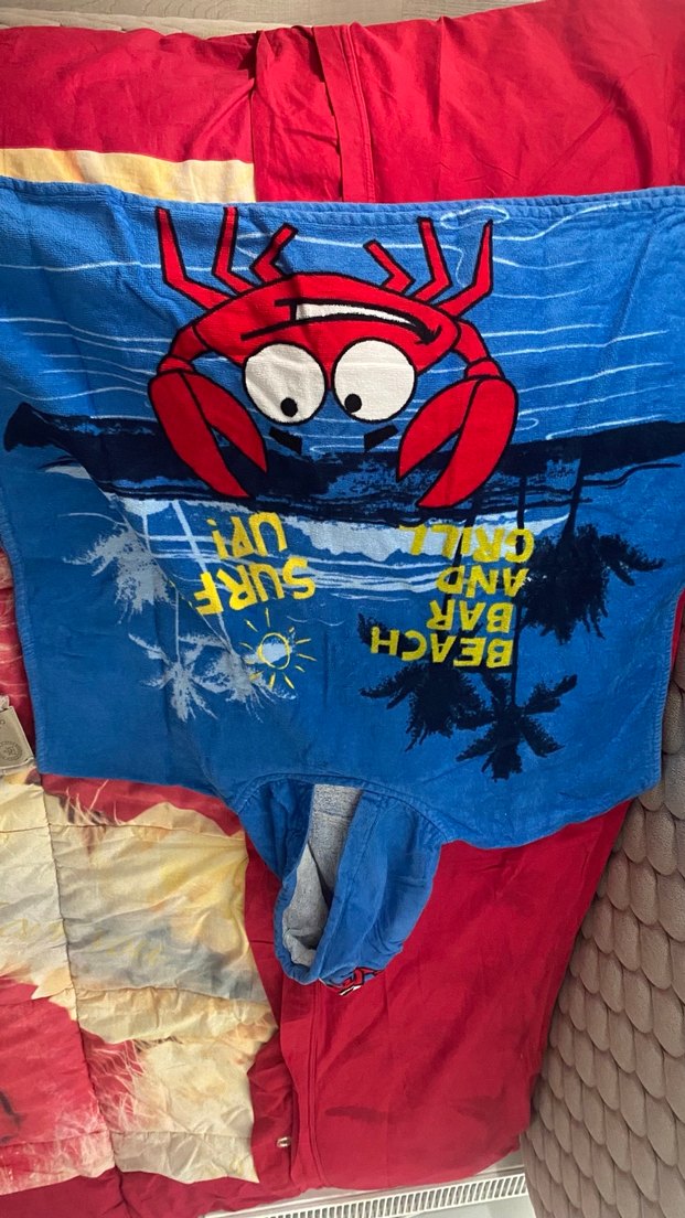 Mavi Baskılı Erkek Çocuk Bornoz - Görsel 2