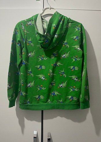 Yeşil Kapüşonlu Erkek Çocuk Sweatshirt - Görsel 2