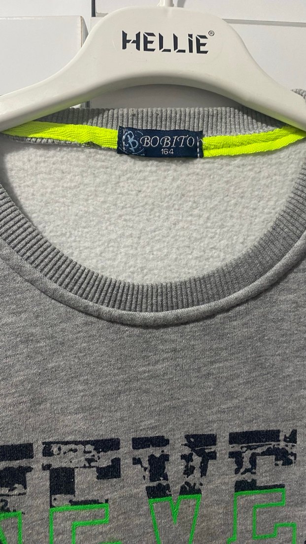 Gri Erkek Çocuk Sweatshirt, Baskılı, Rahat Kesim - Görsel 3