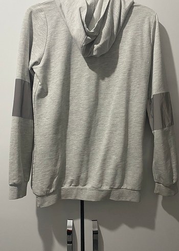Gri Kapüşonlu Erkek Sweatshirt - Görsel 2