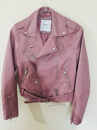Bershka pembe deri ceket
