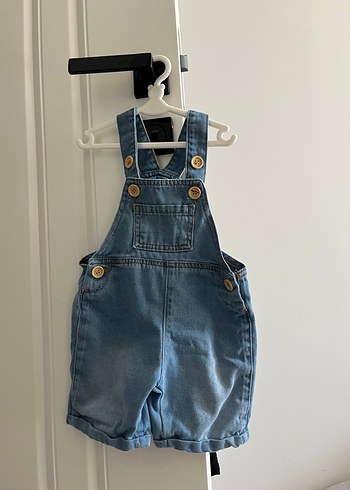 Kız/Erkek Çocuk Mavi Denim Askılı Tulum