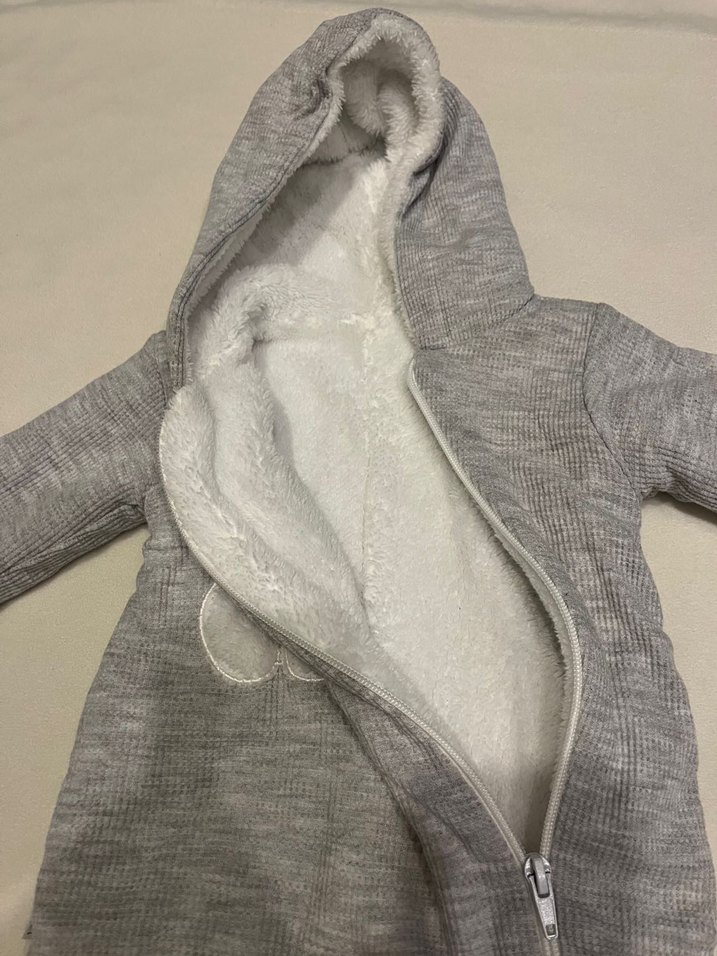 Gri Erkek Bebek Kürklü Tulum - Görsel 3