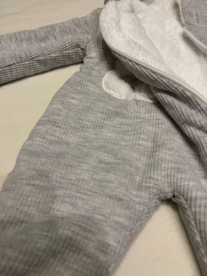 Gri Erkek Bebek Kürklü Tulum - Görsel 2