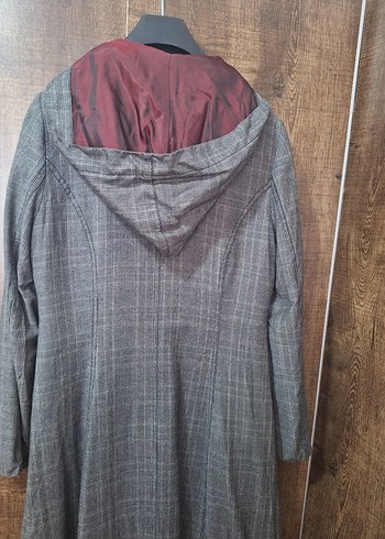 Düğmeli Uzun Gri Kadın pardesü (setrems marka) - Görsel 6