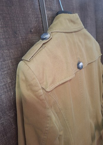 Bej Kadın Keten Kemerli Uzun Trençkot - Görsel 6