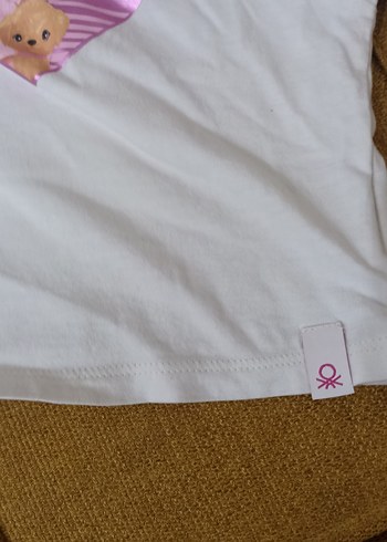 Kız Çocuk Benetton Beyaz Barbie Baskılı Kısa Kollu Tişört - Görsel 2