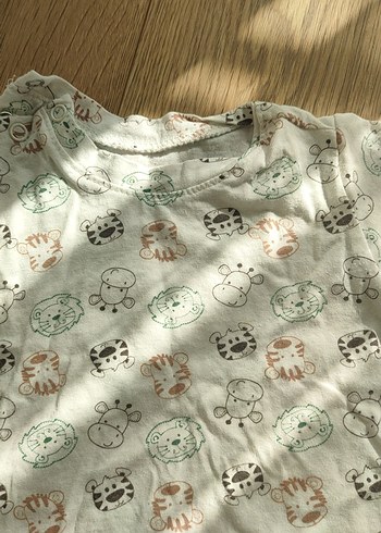 Beyaz Pamuklu Pastel Desenli Çocuk Pijama Takımı - Görsel 2