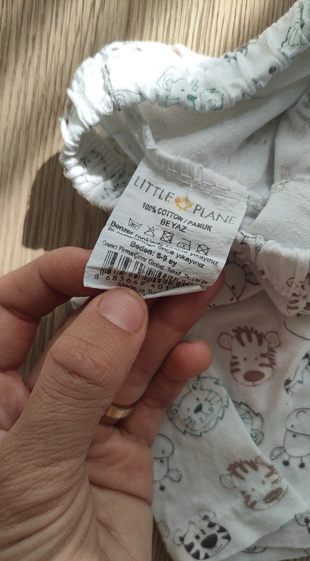 Beyaz Pamuklu Pastel Desenli Çocuk Pijama Takımı - Görsel 4