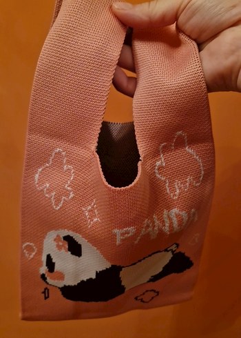 Pembe Baskılı Panda Desenli Bebek Çantası - Görsel 3